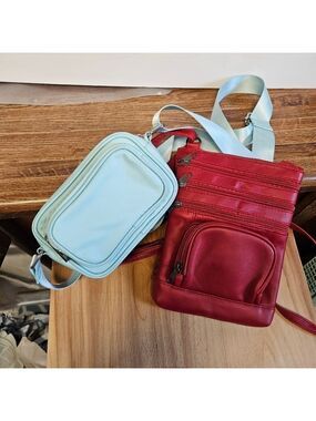 2 Bag Crossbody Special in Baby Blue and Red